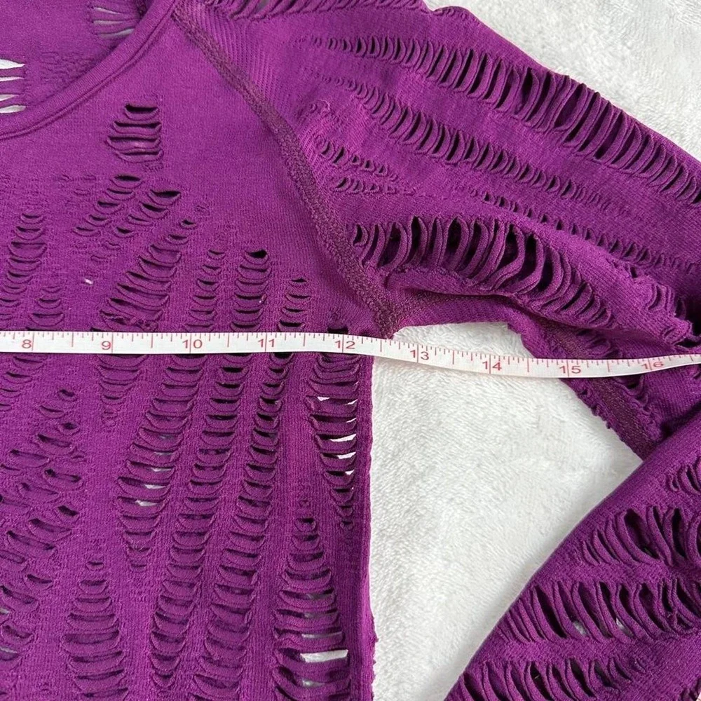 Alo Yoga wanderer vibrant purple cutout long sleeve y2k vintage athletic workout
